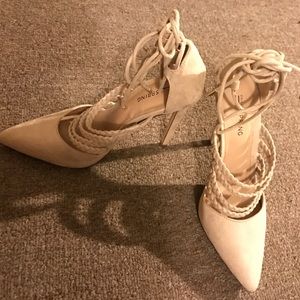 Suede Nude Heels